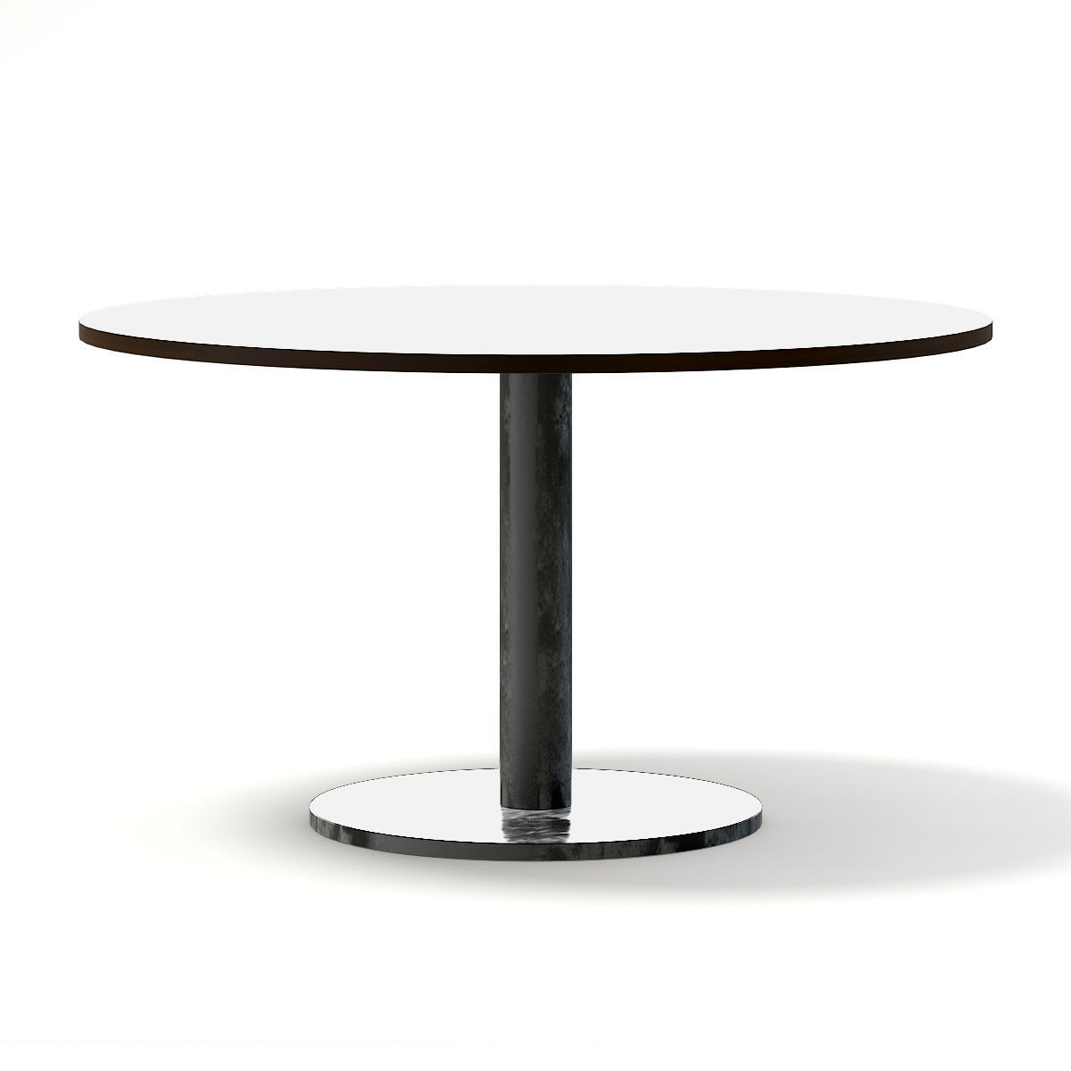 Round Wood and Metal Table 3D model_5