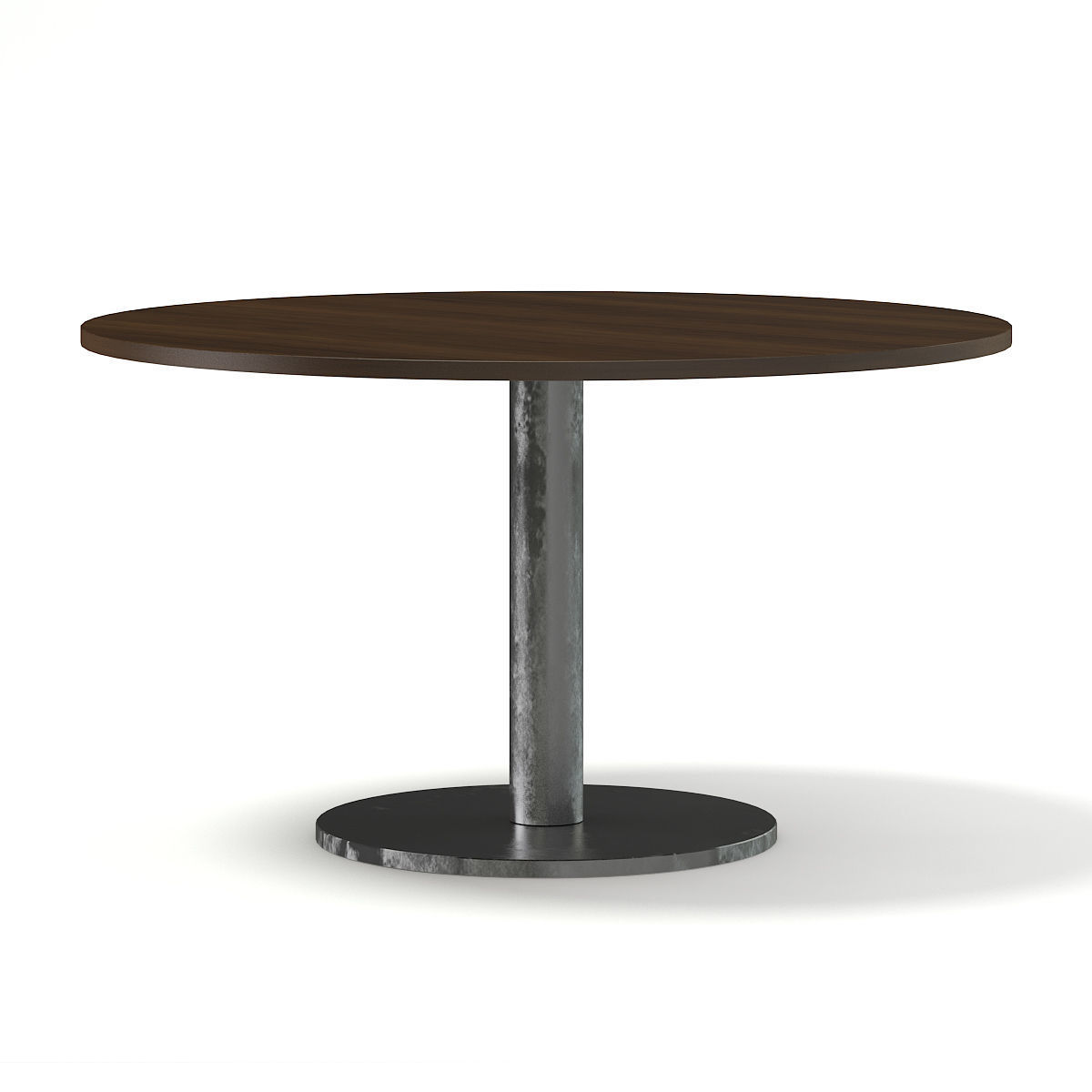 Round Wood and Metal Table 3D model_3
