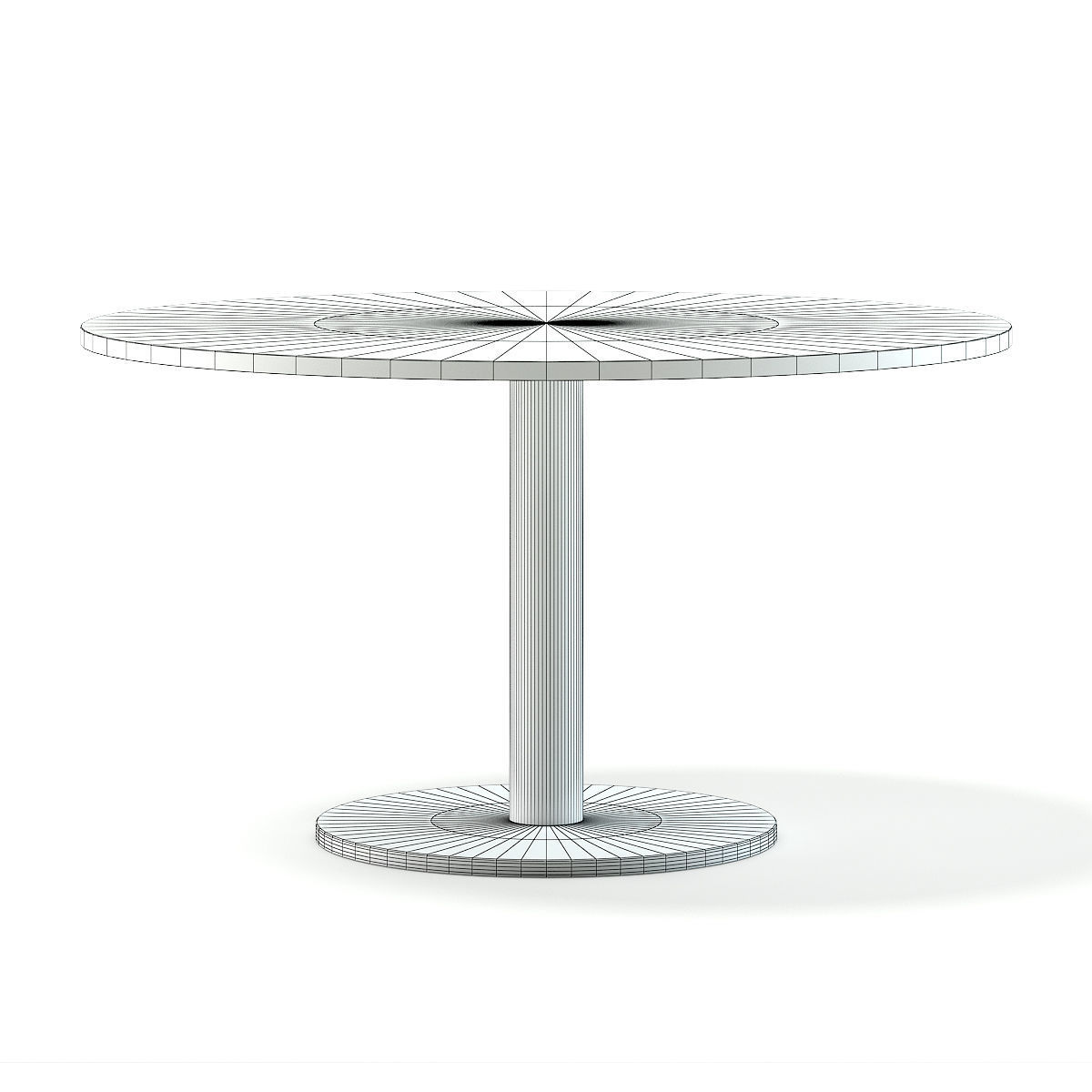 Round Wood and Metal Table 3D model_8