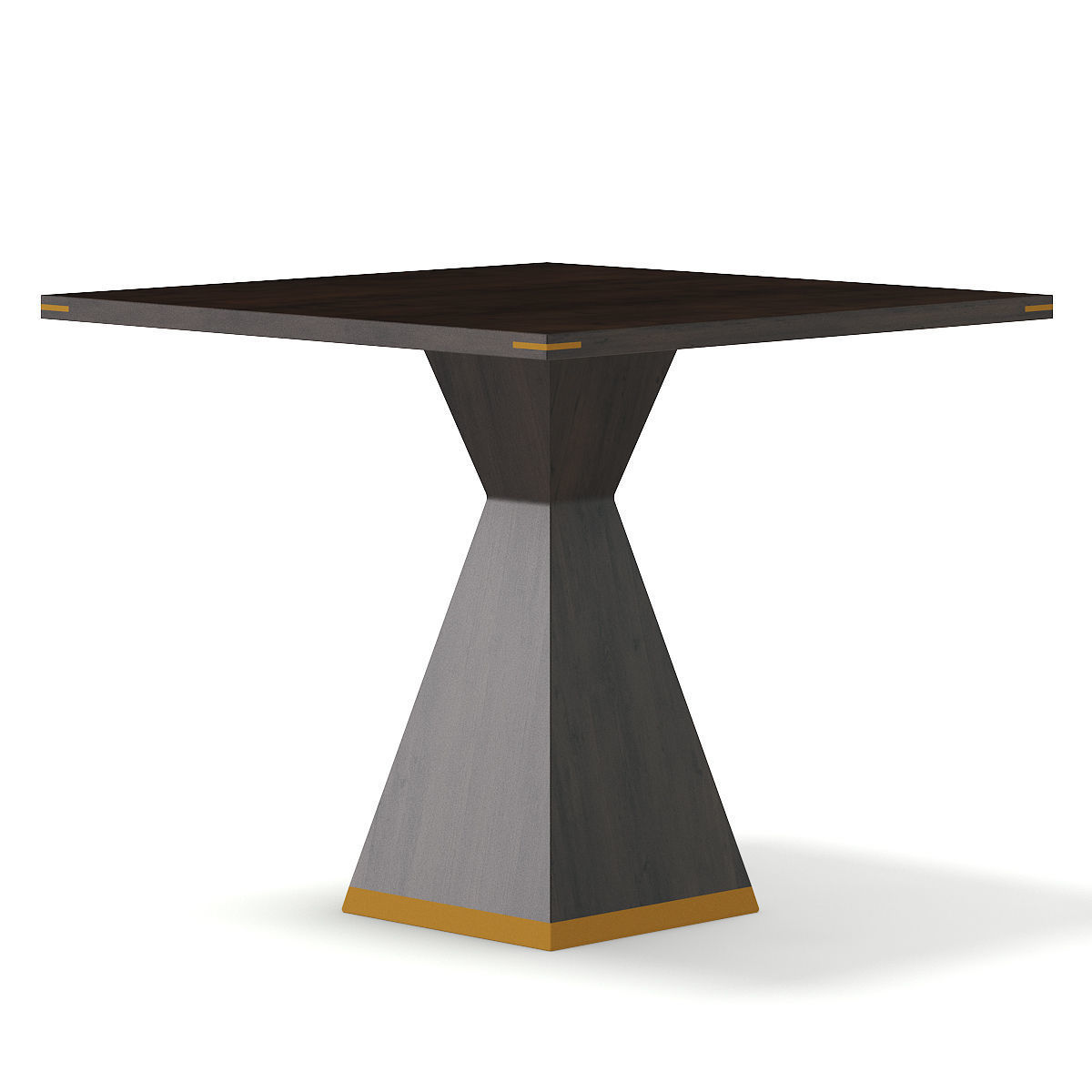 Square Wooden Table 3D model_3