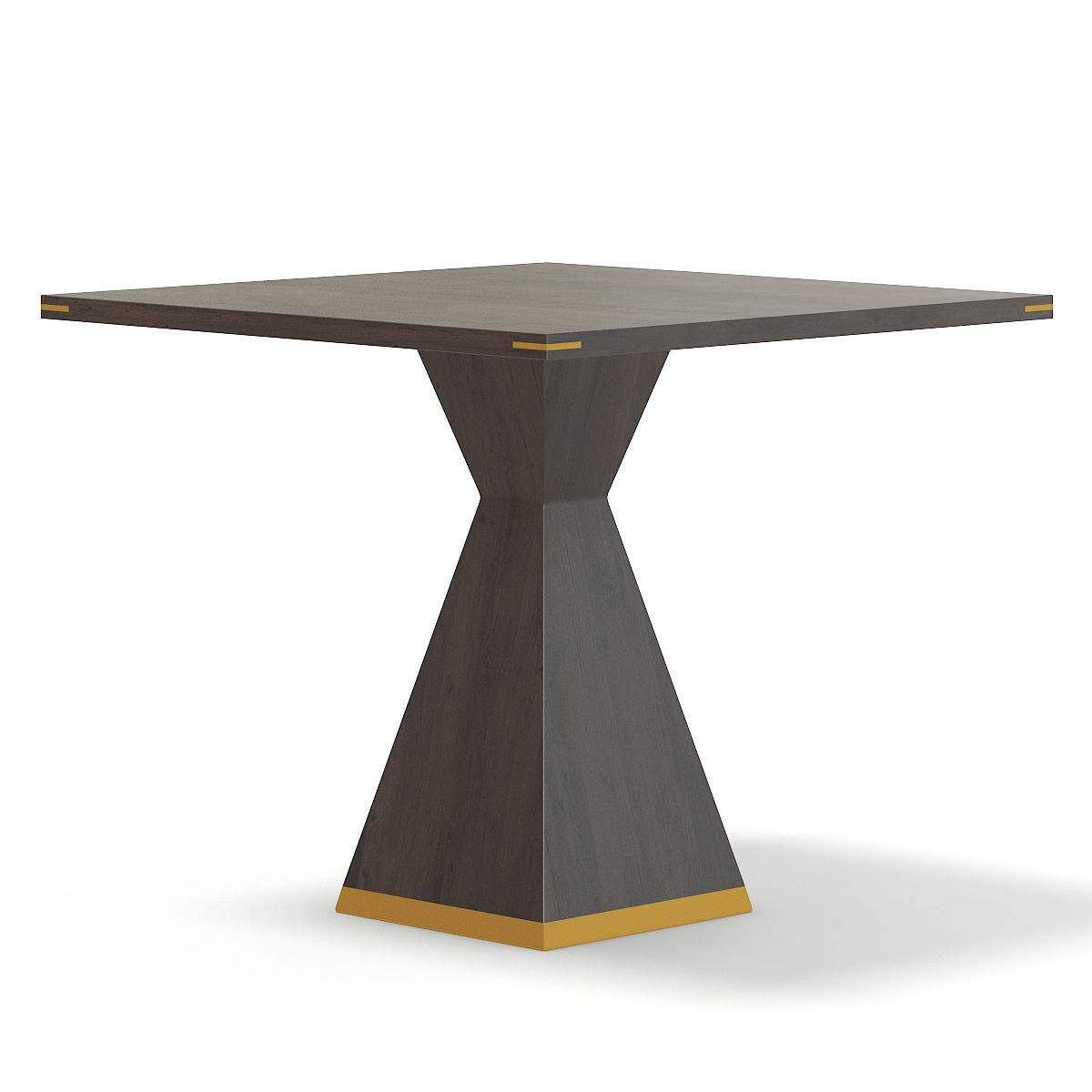Square Wooden Table 3D model_1