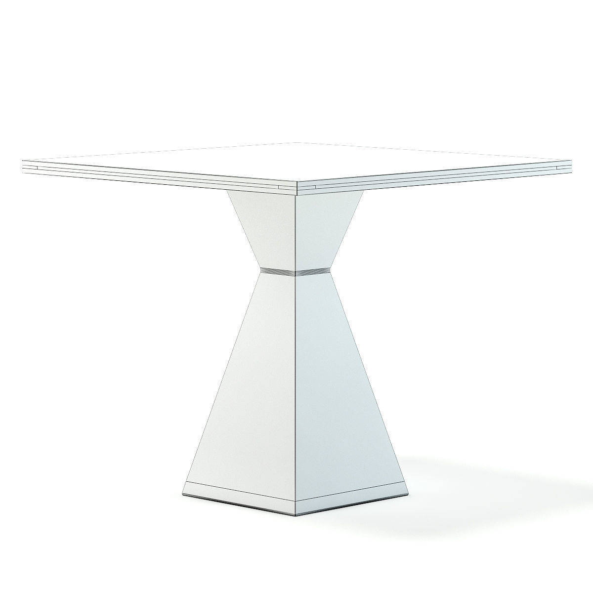 Square Wooden Table 3D model_9