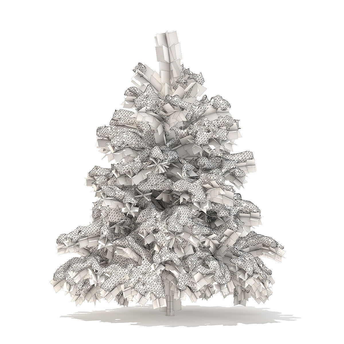 Pine Tree with Snow 1point4m 3D model_7