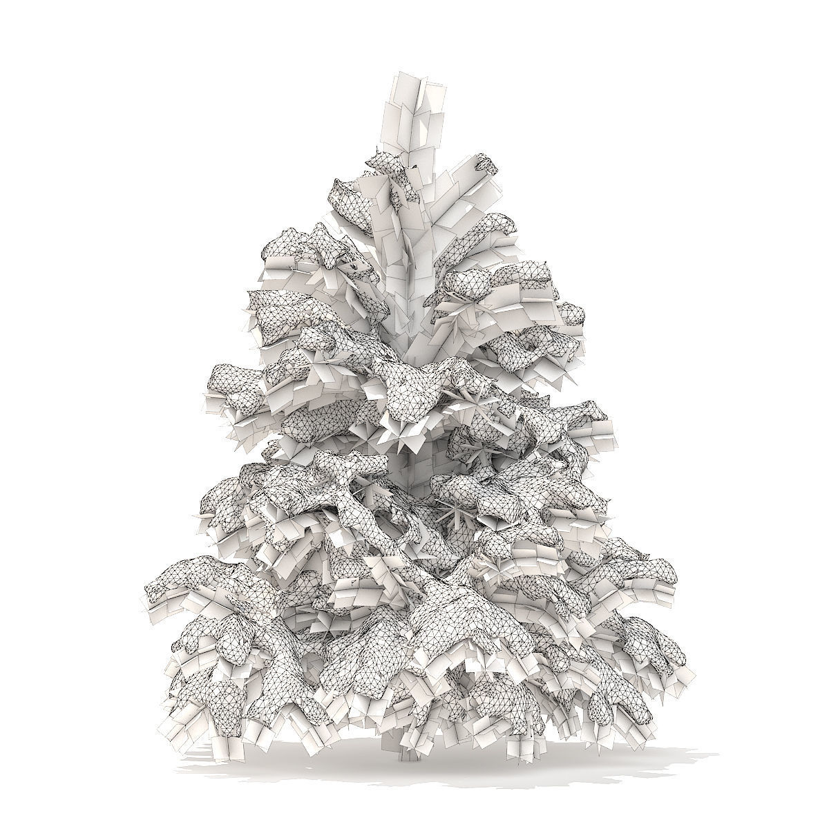 Pine Tree with Snow 1point4m 3D model_5