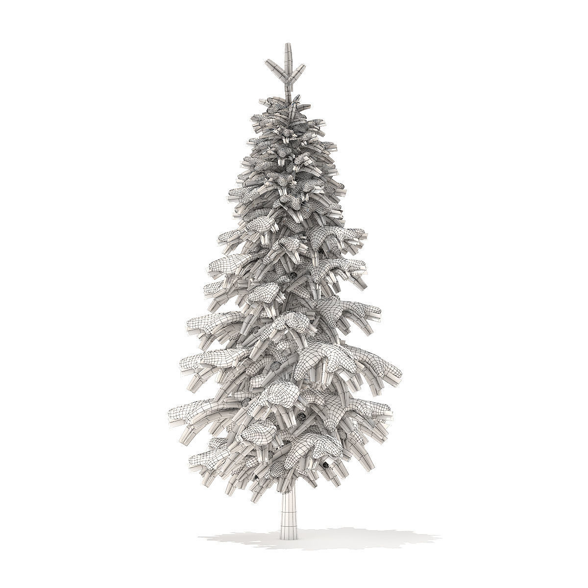 Fir Tree with Snow 2point6m 3D model_4