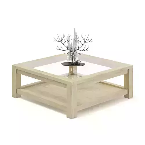 Wood and Glass Coffee Table