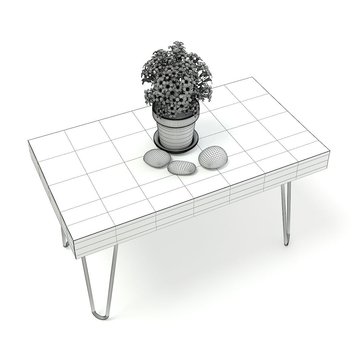 Worn Wood Coffee Table 3D model_5