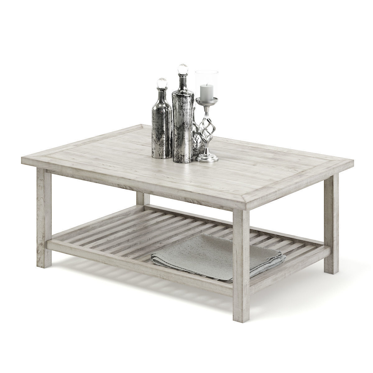 Worn Wood Coffee Table 3D model_1