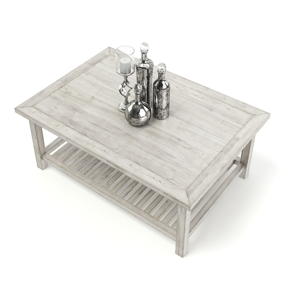Worn Wood Coffee Table 3D model_2