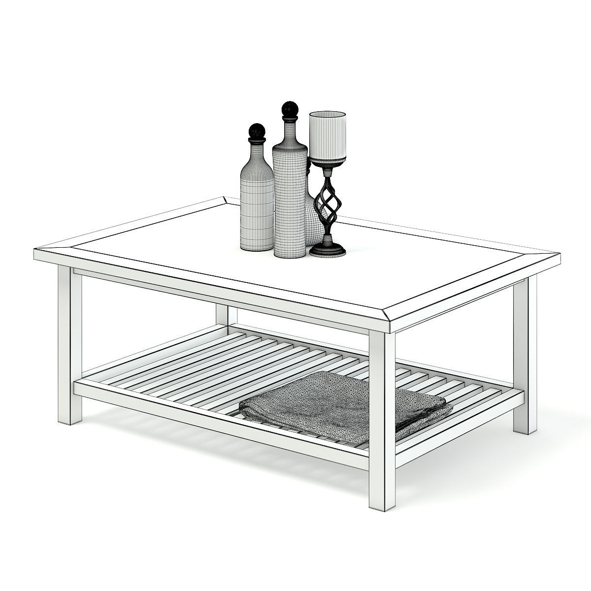 Worn Wood Coffee Table 3D model_4