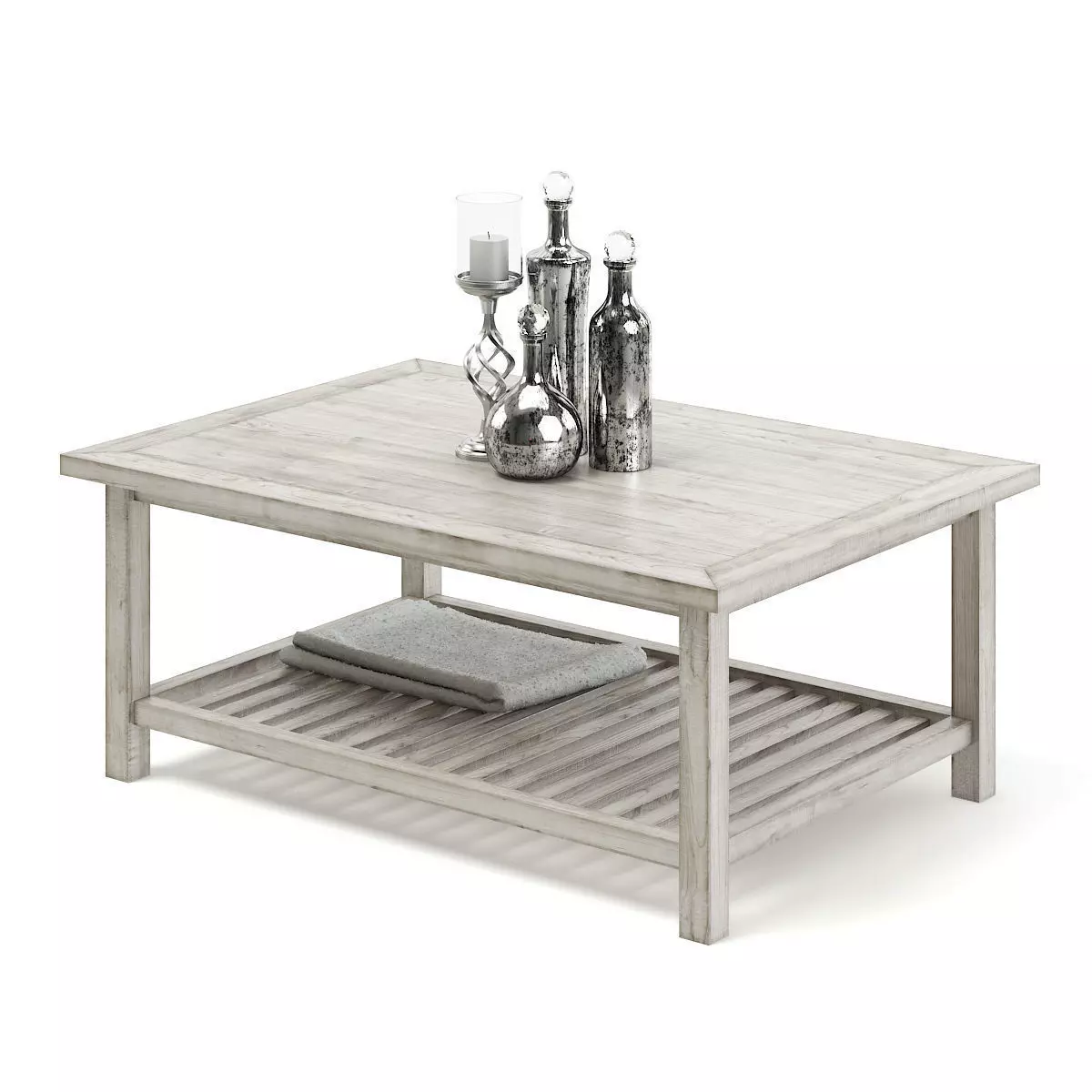 Worn Wood Coffee Table 3D model_0