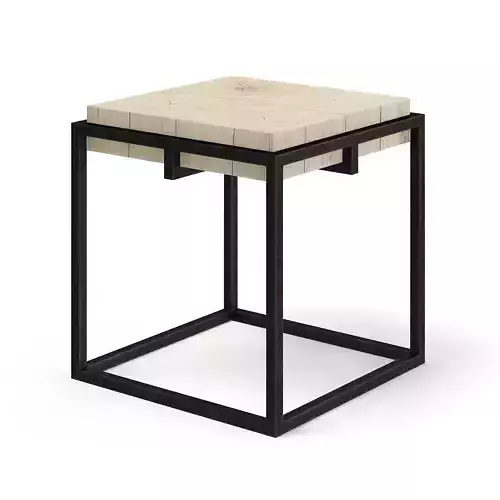Wood and Metal Square Coffee Table