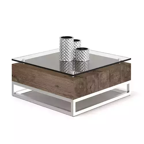 Wood and Glass Coffee Table