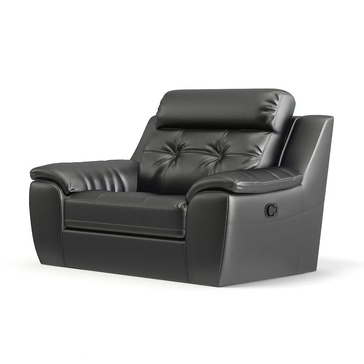 Black Leather Armchair 3D model_0