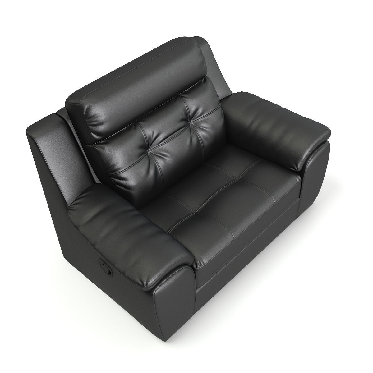 Black Leather Armchair 3D model_2