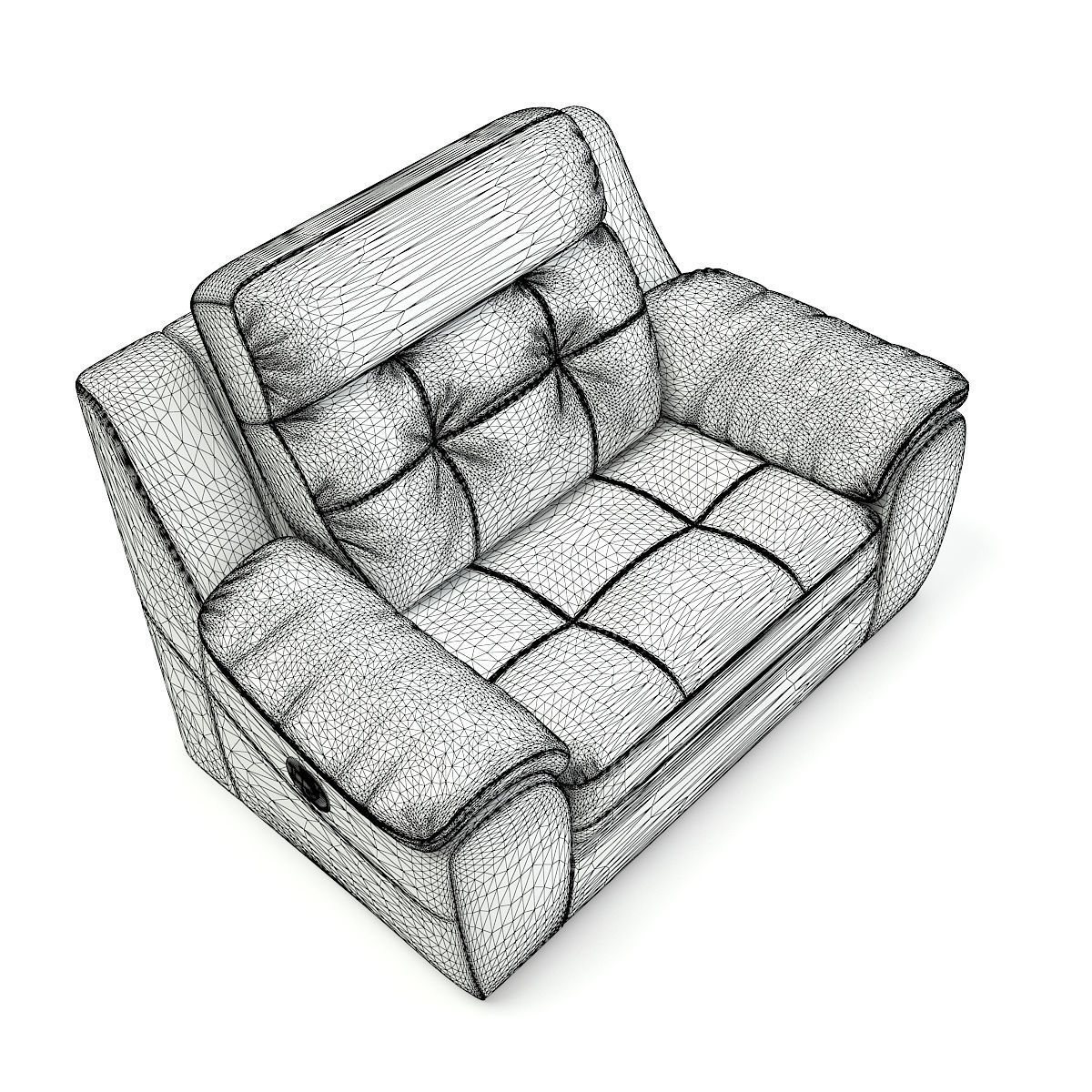 Black Leather Armchair 3D model_5