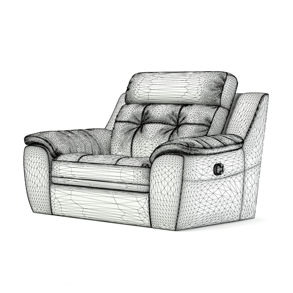 Black Leather Armchair 3D model_3