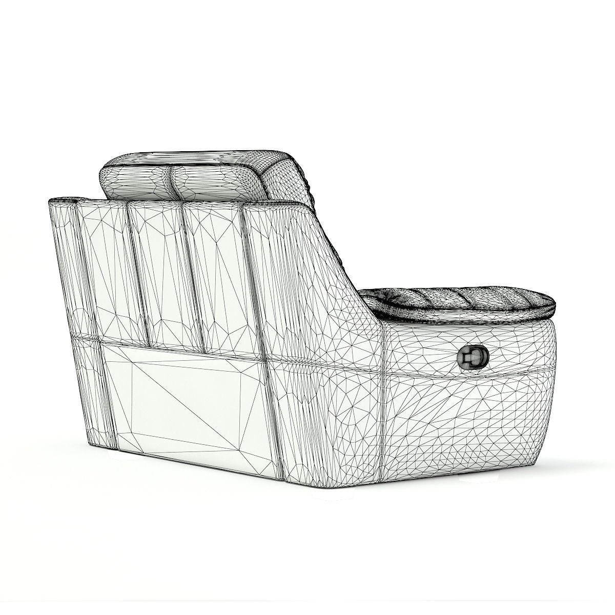 Black Leather Armchair 3D model_4