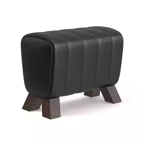 Black Leather Stool