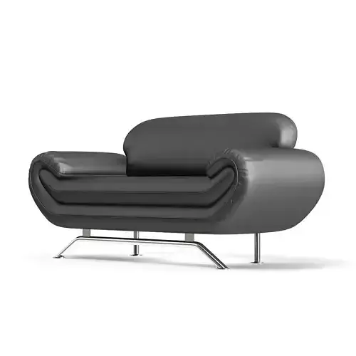 Black Leather Modern Sofa