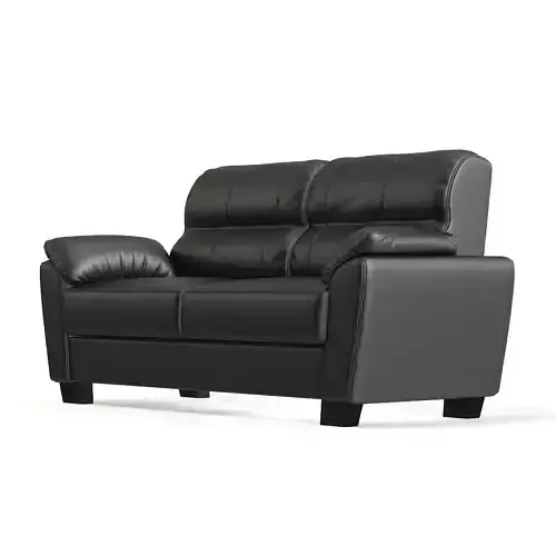 Black Leather Classic Sofa