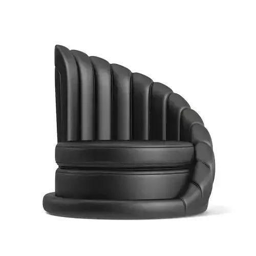 Round Leather Armchair