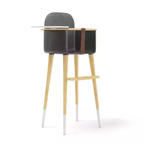 Feeding Chair with Black Seat 3D model