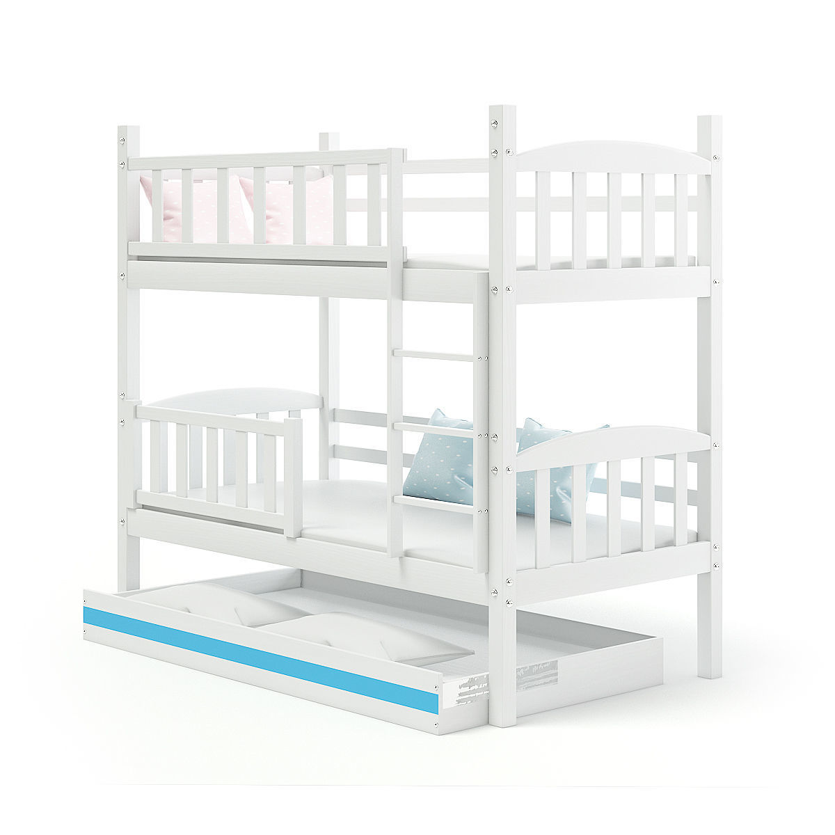White Bunk Bed 3D model_1