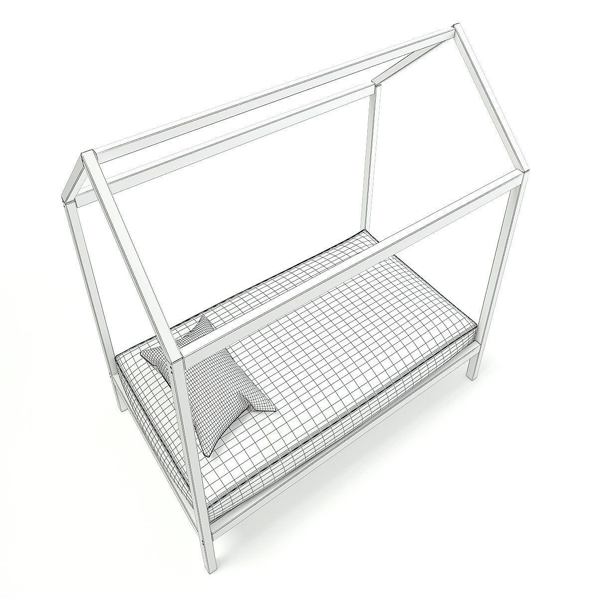 House Shape Bed 3D model_5