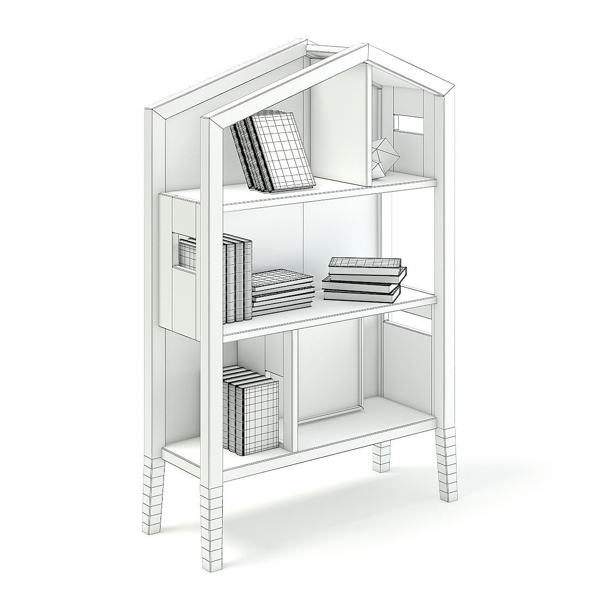 House Shape Shelf 3D model_3