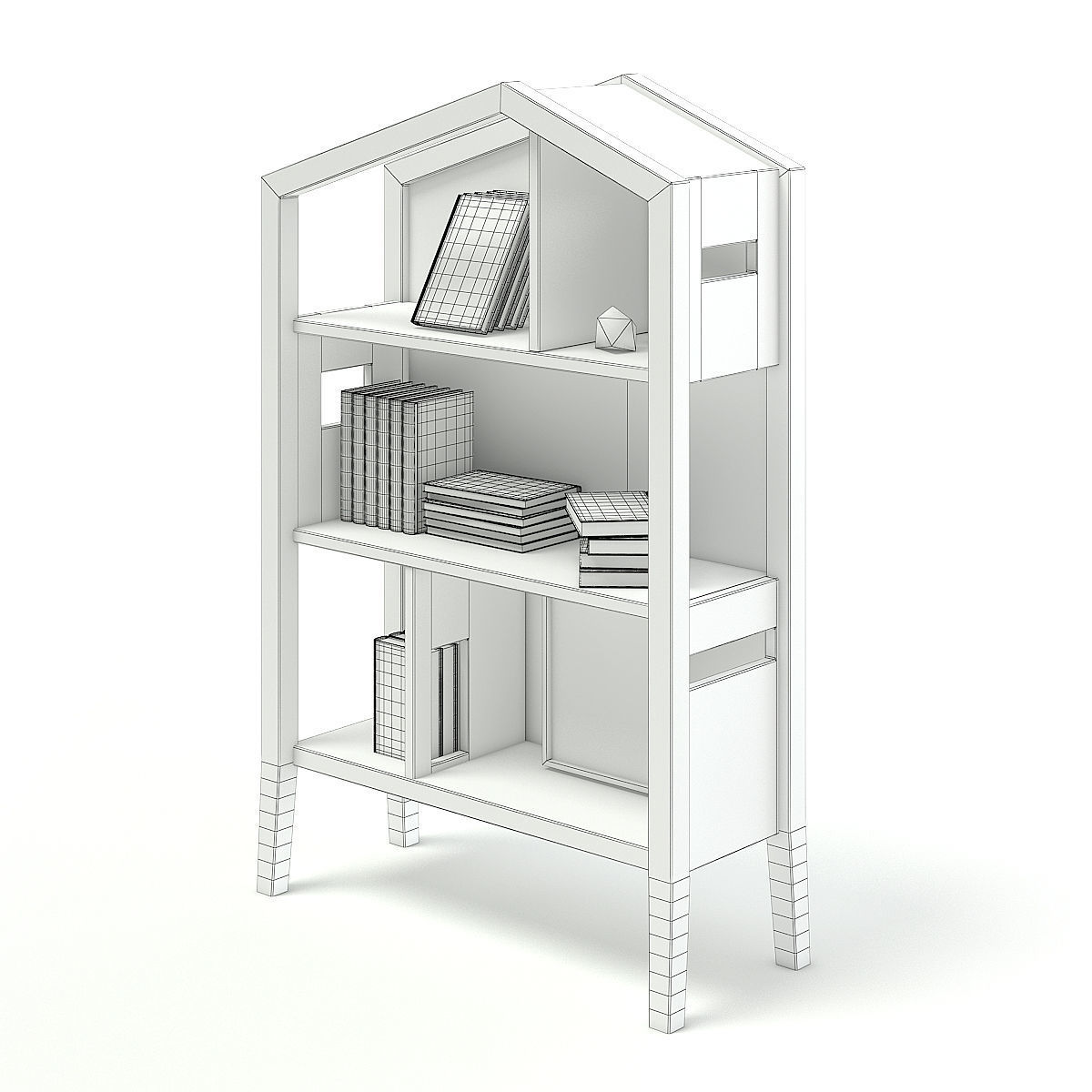 House Shape Shelf 3D model_4