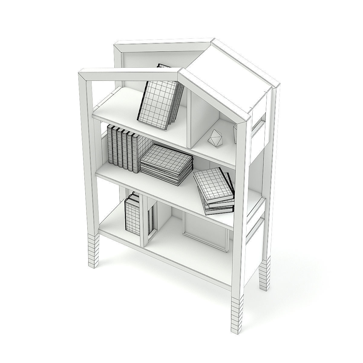 House Shape Shelf 3D model_5