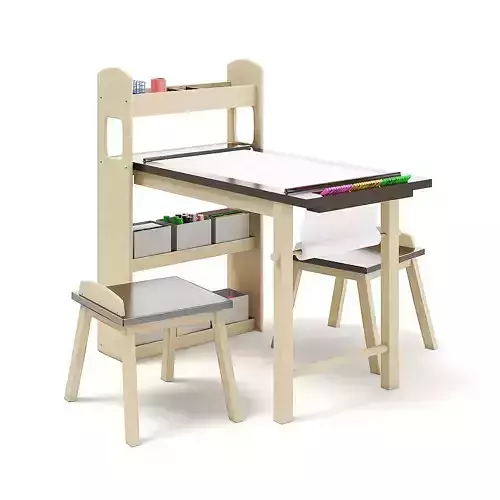 Kids Drawing Desk with Stools