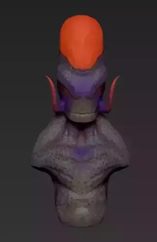 Alien head with horns