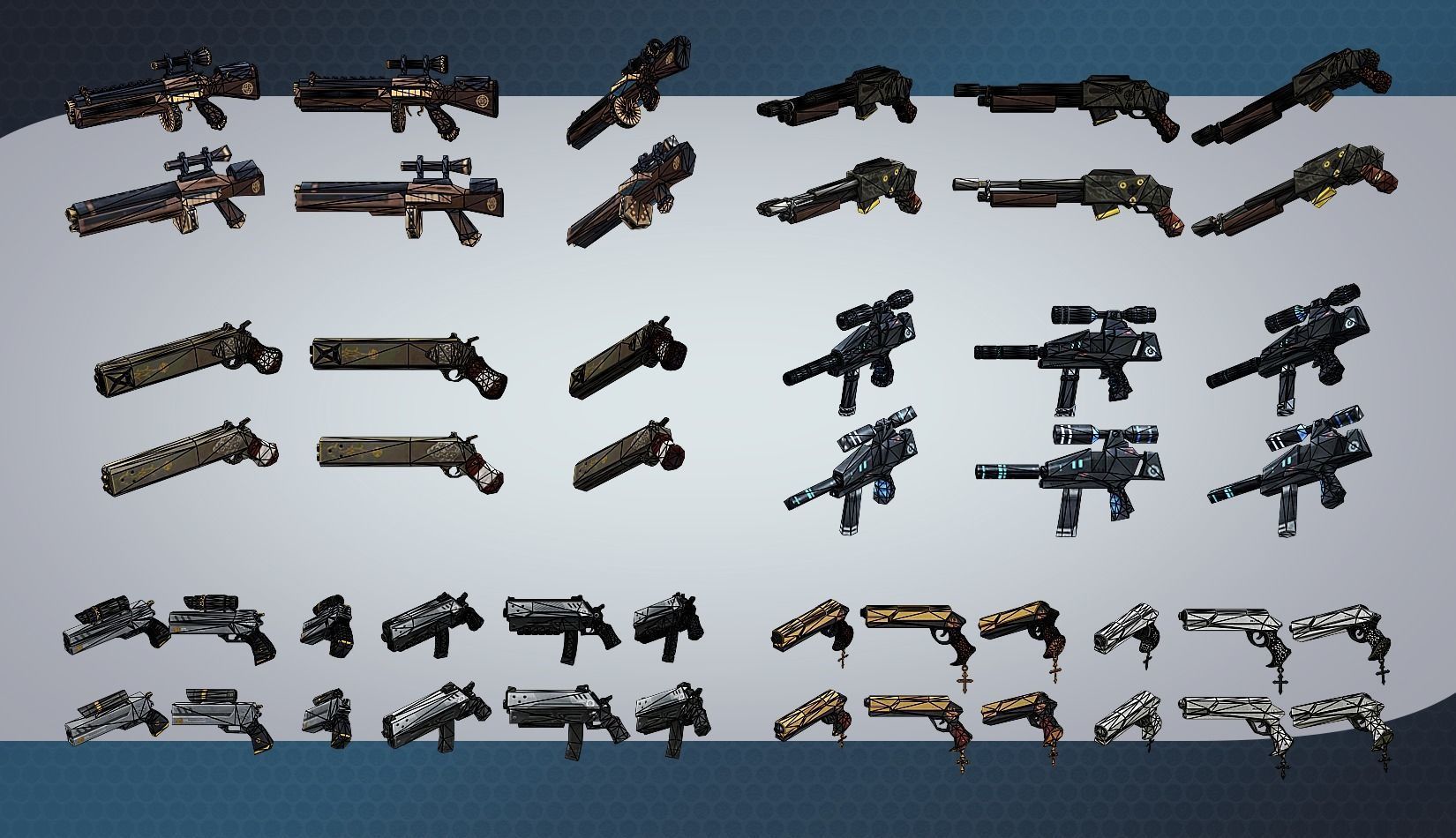 weapon pack vol01 Scifi cartoon weapon  Low-poly 3D model_34
