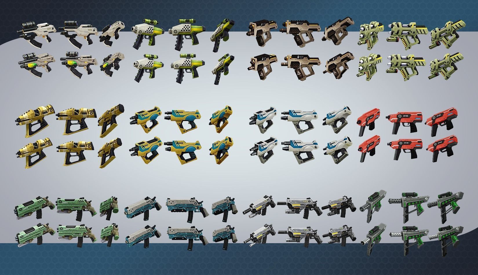weapon pack vol01 Scifi cartoon weapon  Low-poly 3D model_19