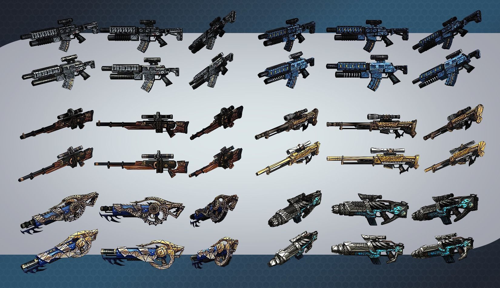 weapon pack vol01 Scifi cartoon weapon  Low-poly 3D model_27