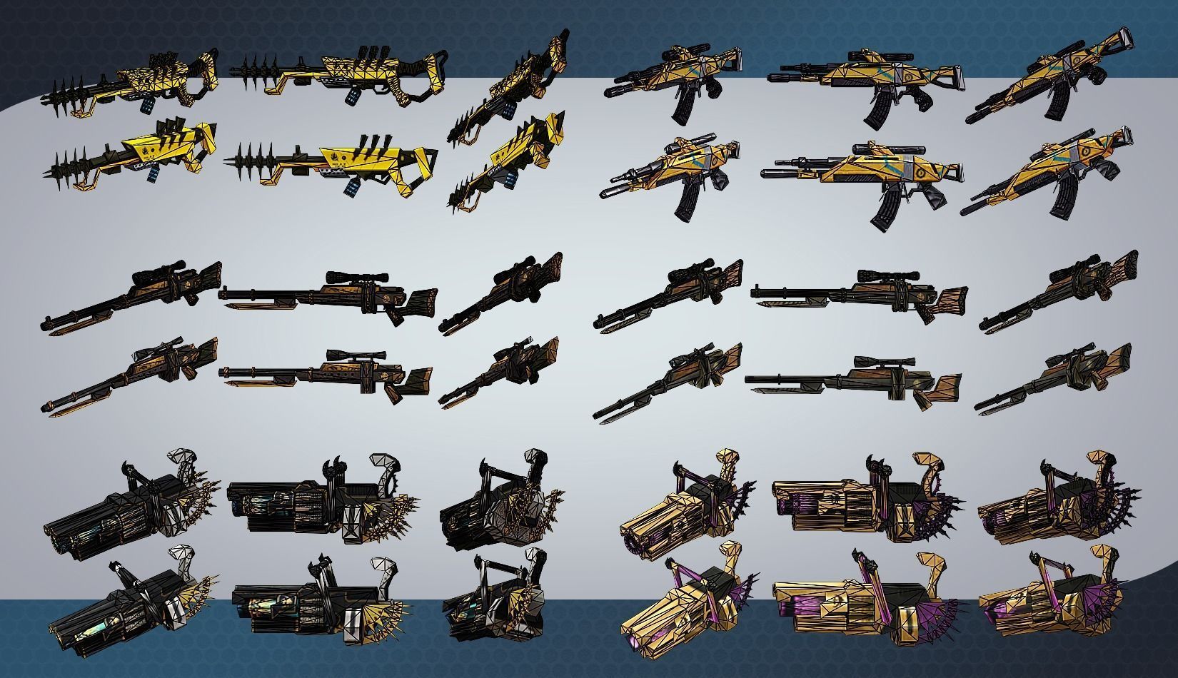 weapon pack vol01 Scifi cartoon weapon  Low-poly 3D model_25