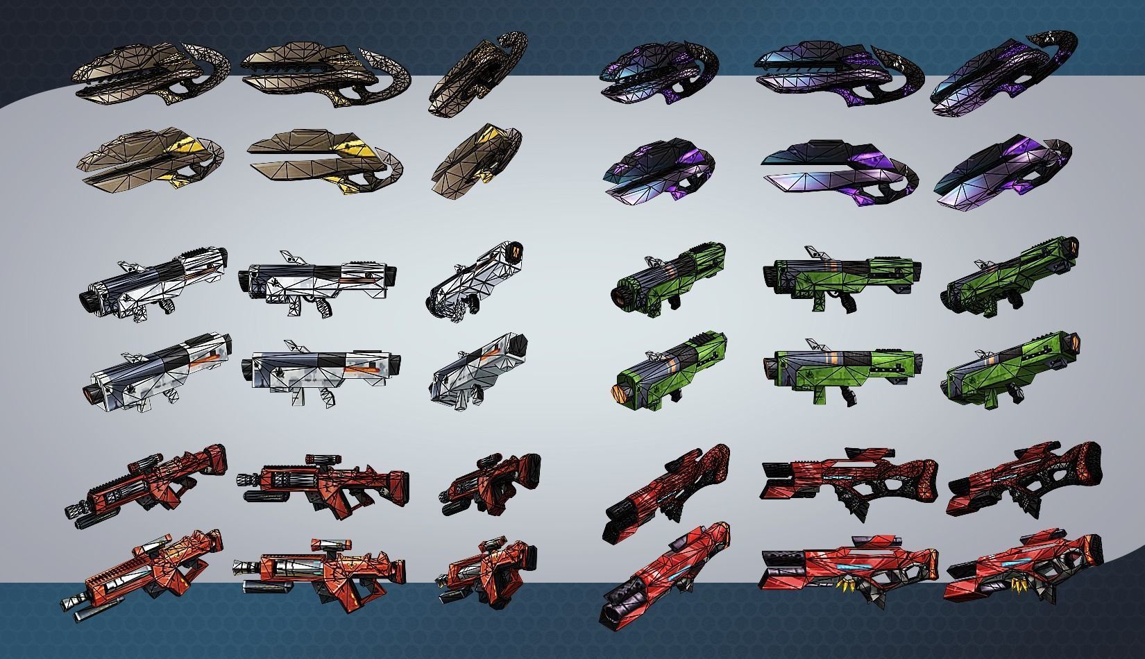 weapon pack vol01 Scifi cartoon weapon  Low-poly 3D model_31