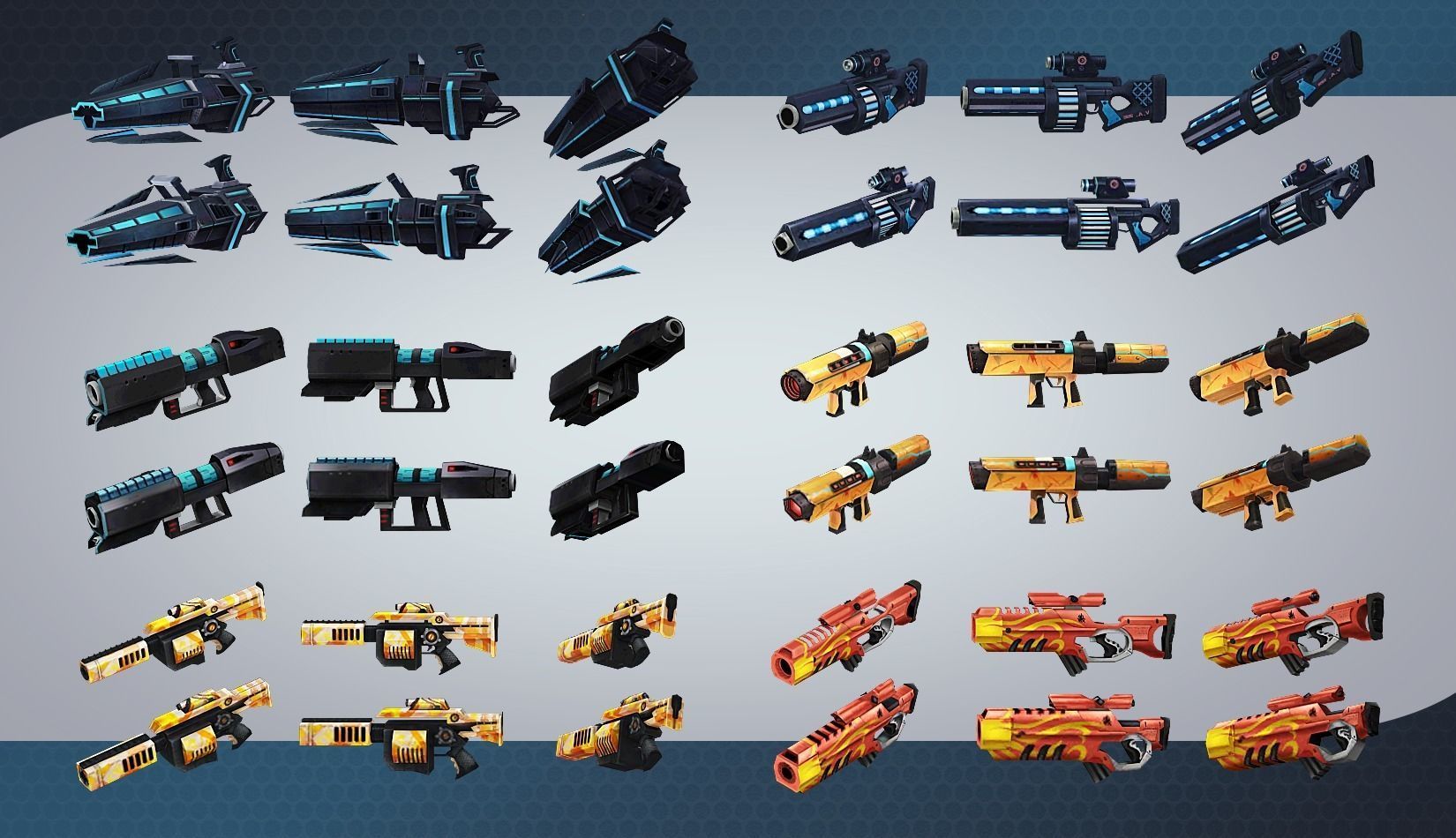 weapon pack vol01 Scifi cartoon weapon  Low-poly 3D model_14