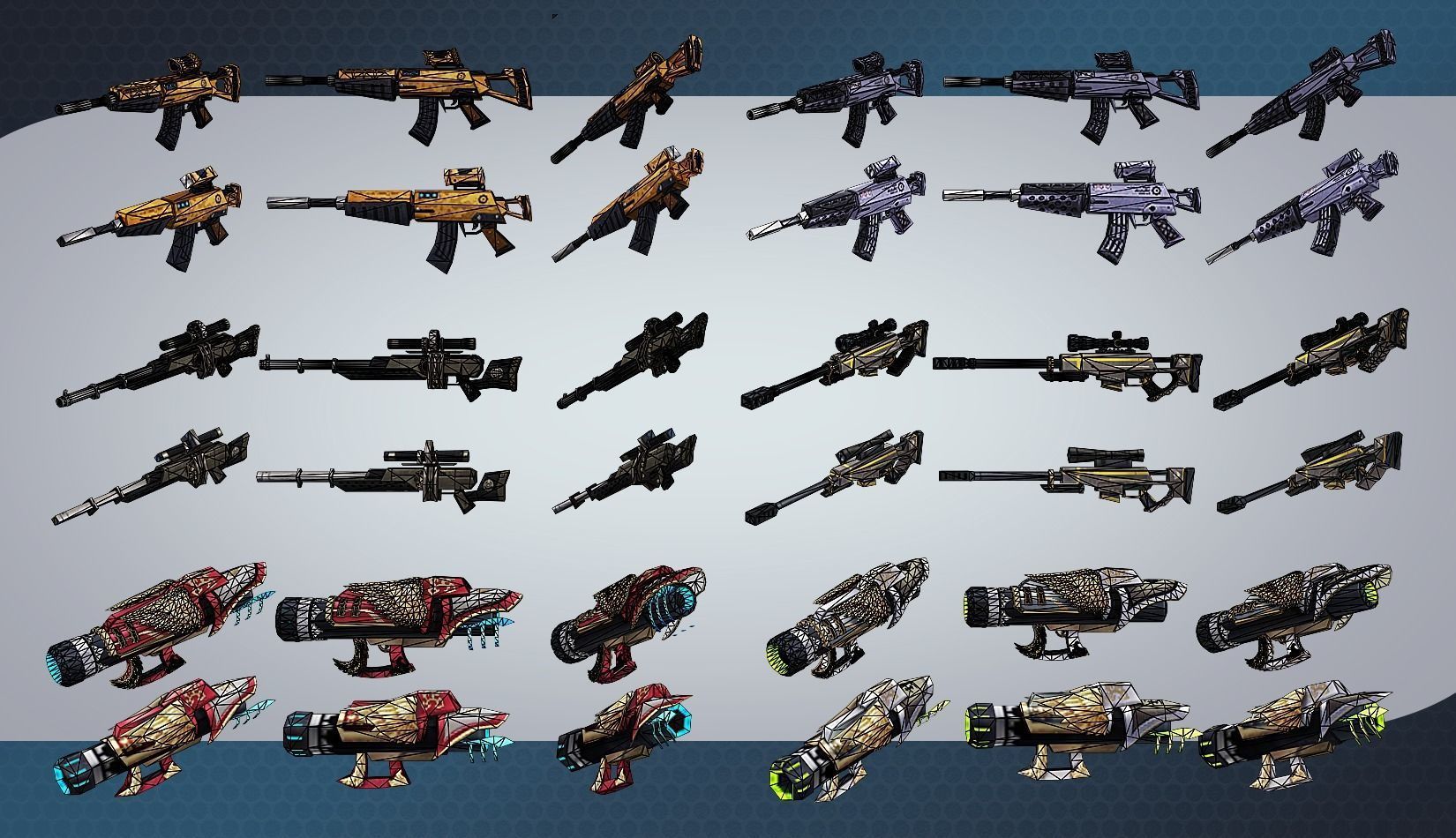 weapon pack vol01 Scifi cartoon weapon  Low-poly 3D model_26