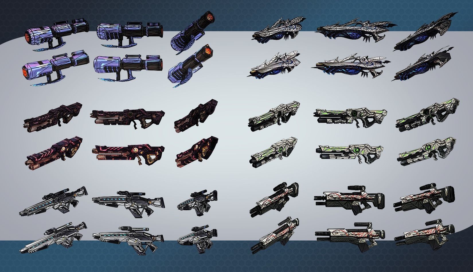 weapon pack vol01 Scifi cartoon weapon  Low-poly 3D model_29