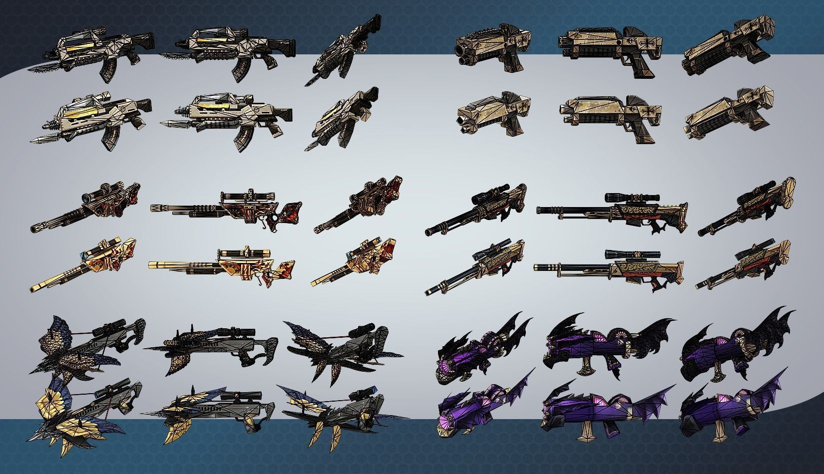 weapon pack vol01 Scifi cartoon weapon  Low-poly 3D model_28