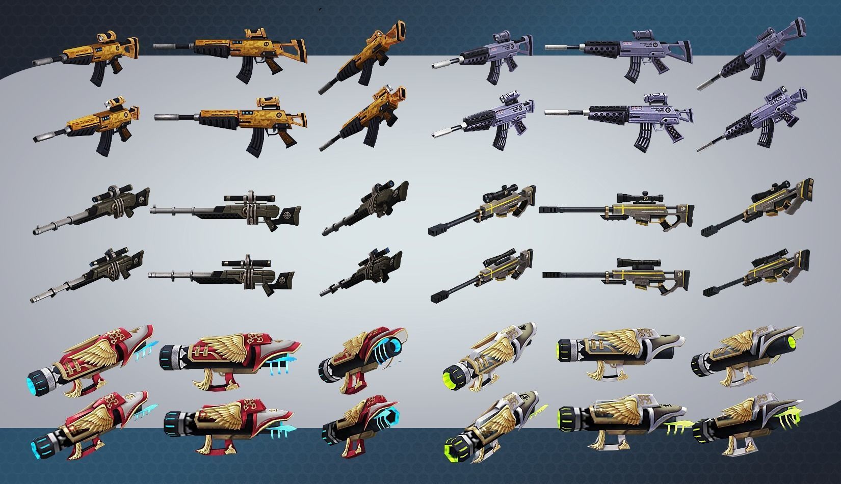 weapon pack vol01 Scifi cartoon weapon  Low-poly 3D model_8