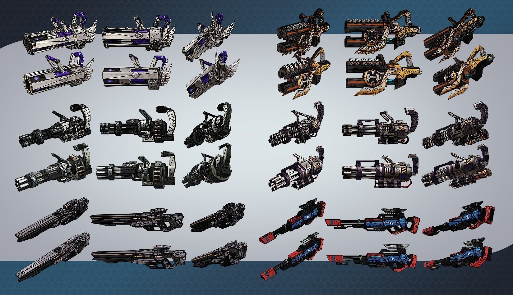 weapon pack vol01 Scifi cartoon weapon  Low-poly 3D model_23