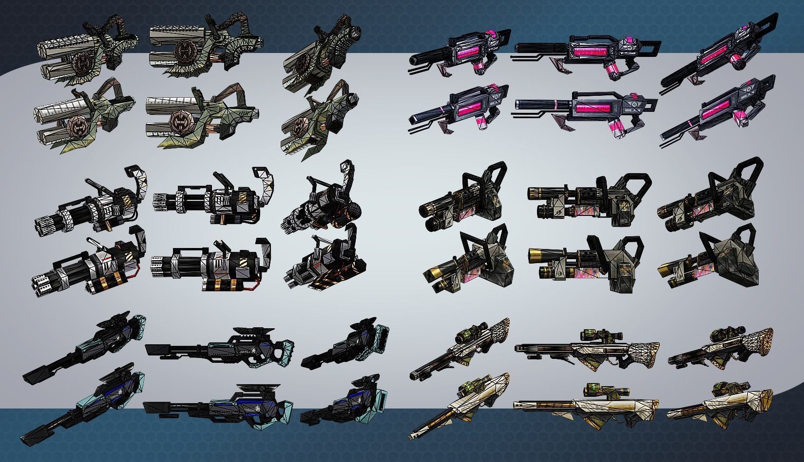 weapon pack vol01 Scifi cartoon weapon  Low-poly 3D model_24