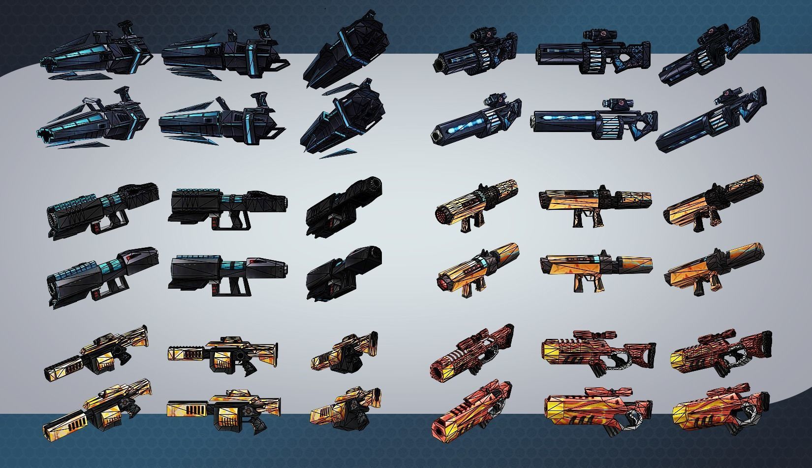 weapon pack vol01 Scifi cartoon weapon  Low-poly 3D model_32