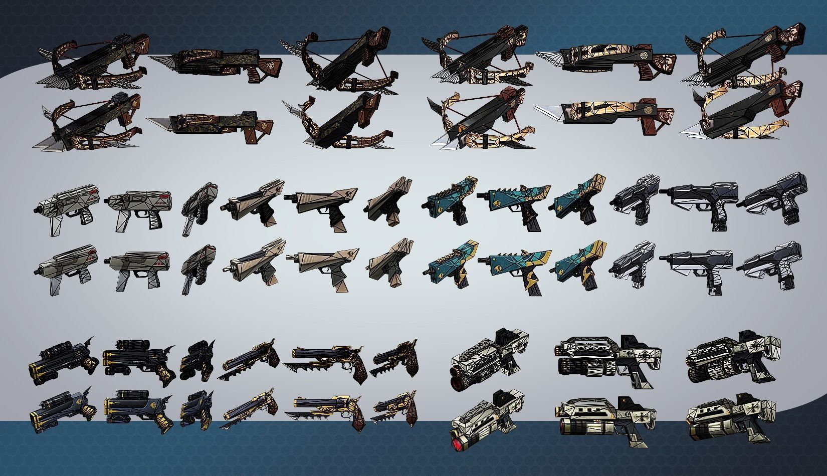 weapon pack vol01 Scifi cartoon weapon  Low-poly 3D model_36