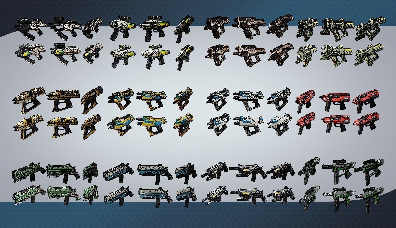 weapon pack vol01 Scifi cartoon weapon  Low-poly 3D model_37