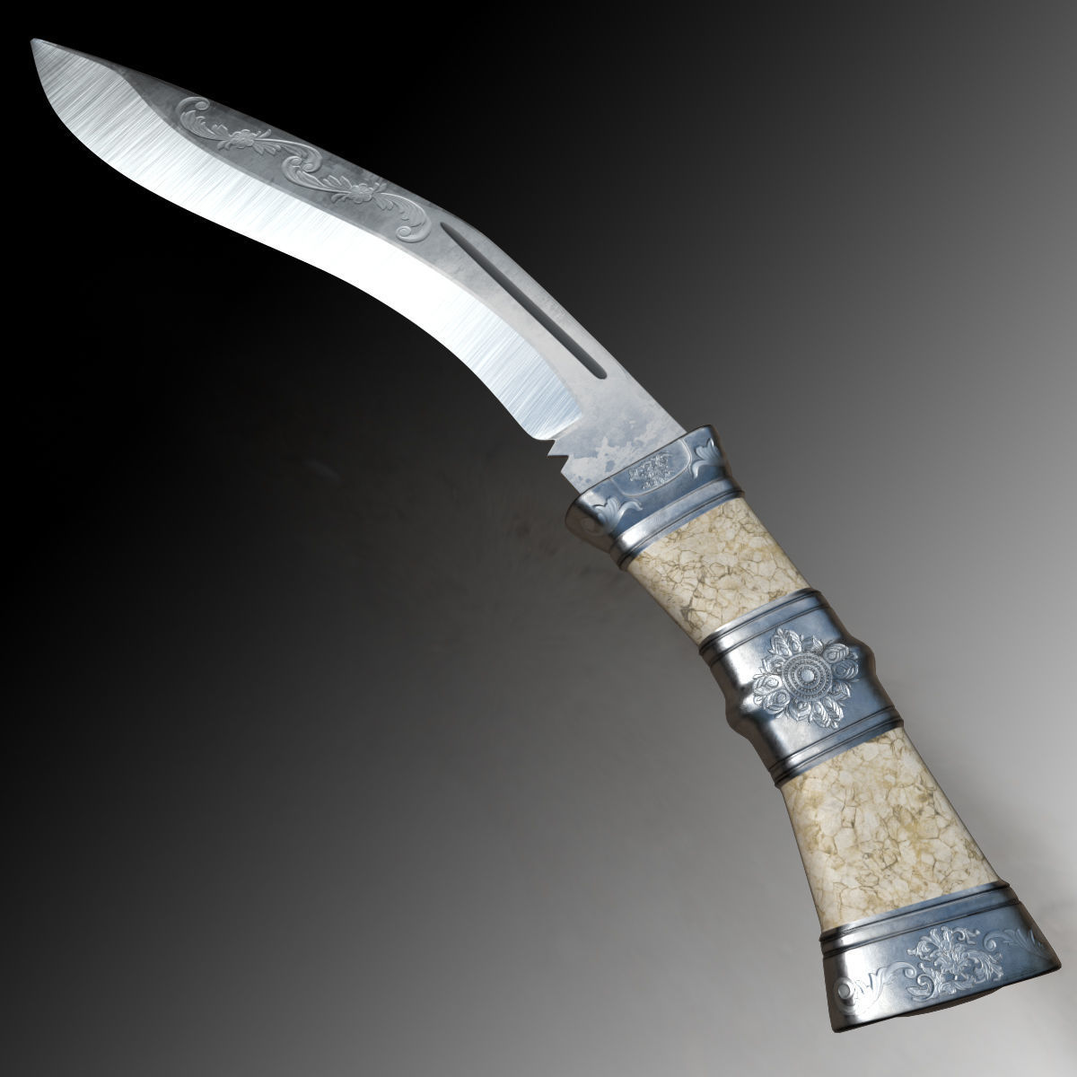 Kukri Bhojpuri Knife 3D model_2